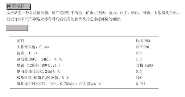 英吉高溫高速潤滑脂性能